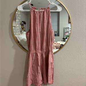 Old Navy Striped Pink and White Romper